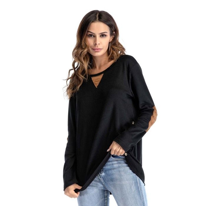Sudadera de talla grande para mujer - INSFITY - Otoño - Negra