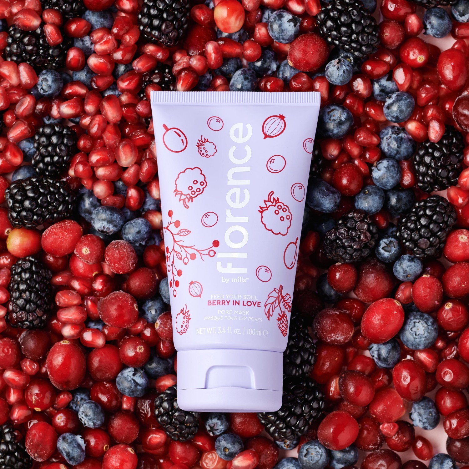 Florence By Mills Glow Mask Feed Your Soul Berry In Love Pore - 96g