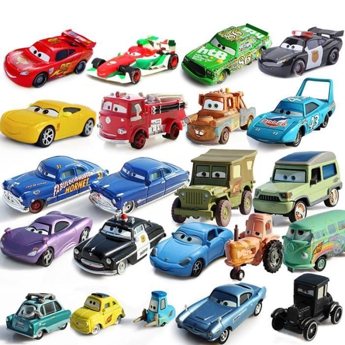 Modelo de coche de color de la Copa Pistón Pixar Cars 3, Rayo McQueen, Mater, en aleación de metal fundido a presión, jou