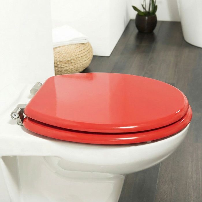 Asiento de inodoro MSV rojo de MDF