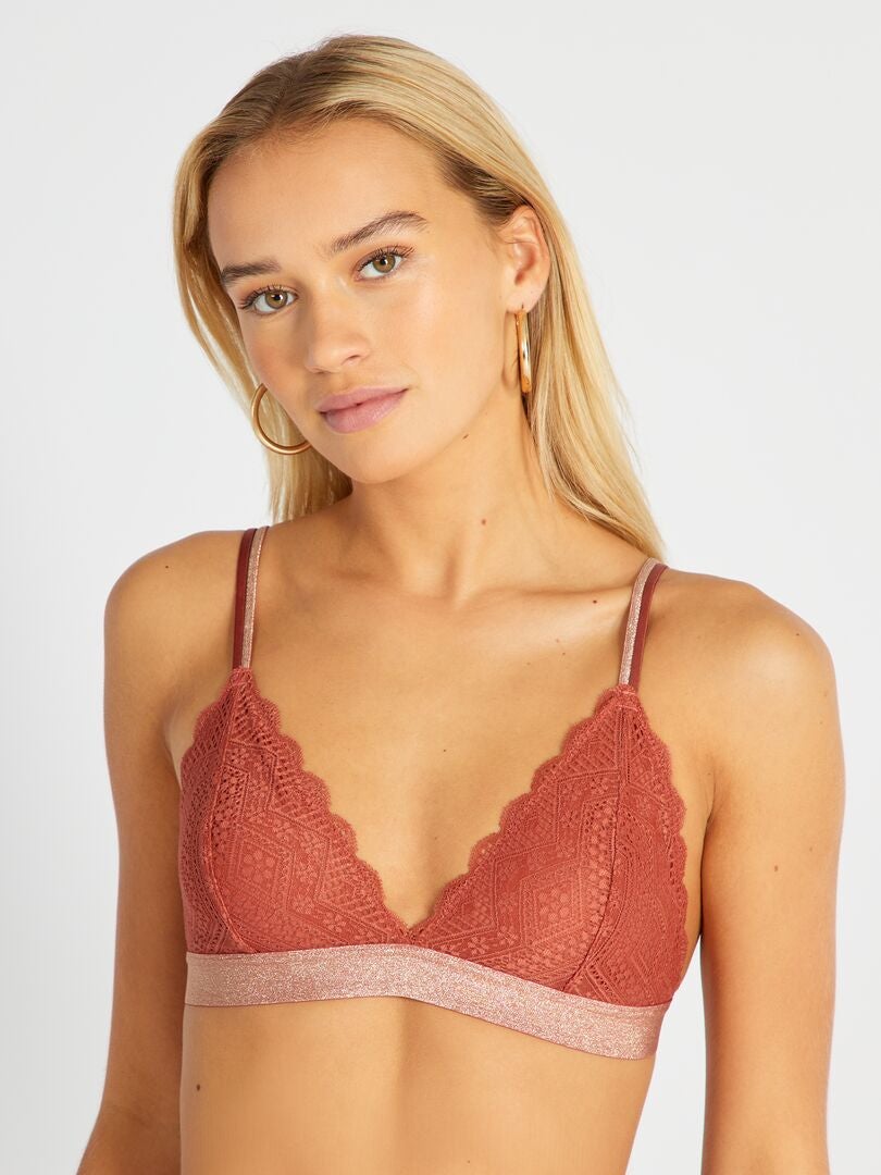 Kanten driehoekige bh - ROOD