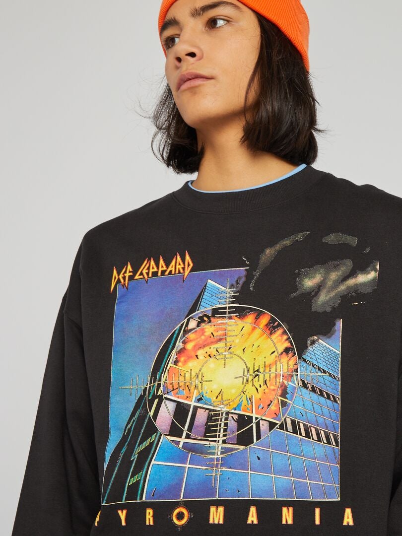 Def Leppard Fleece Sweatshirt - Zwart
