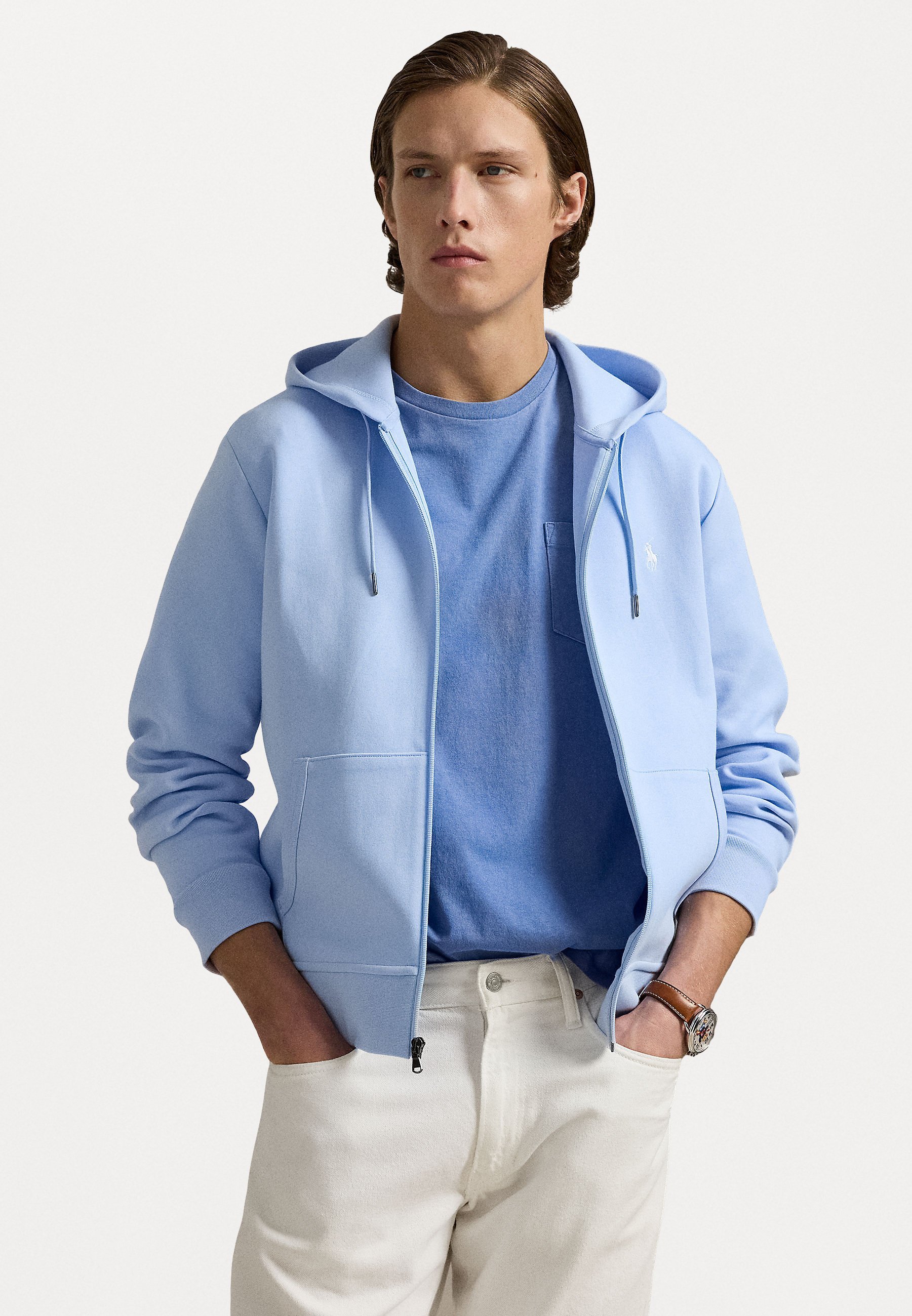 Polo Ralph Lauren FULL ZIP HOODIE - Lukuga dressipluus - sinine