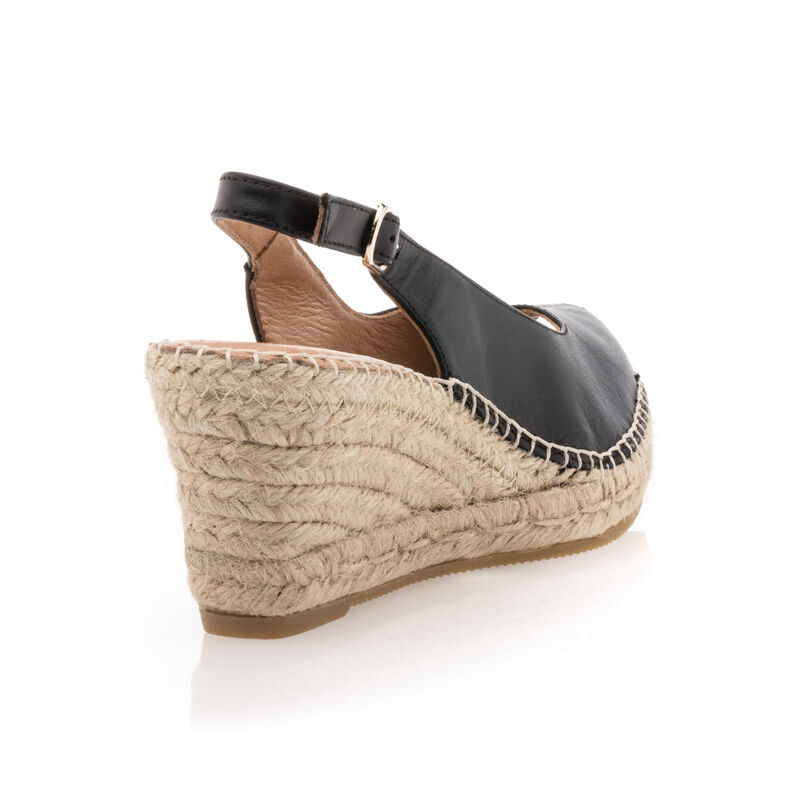 Schwarze Espadrilles für Damen mit Seilsohlen