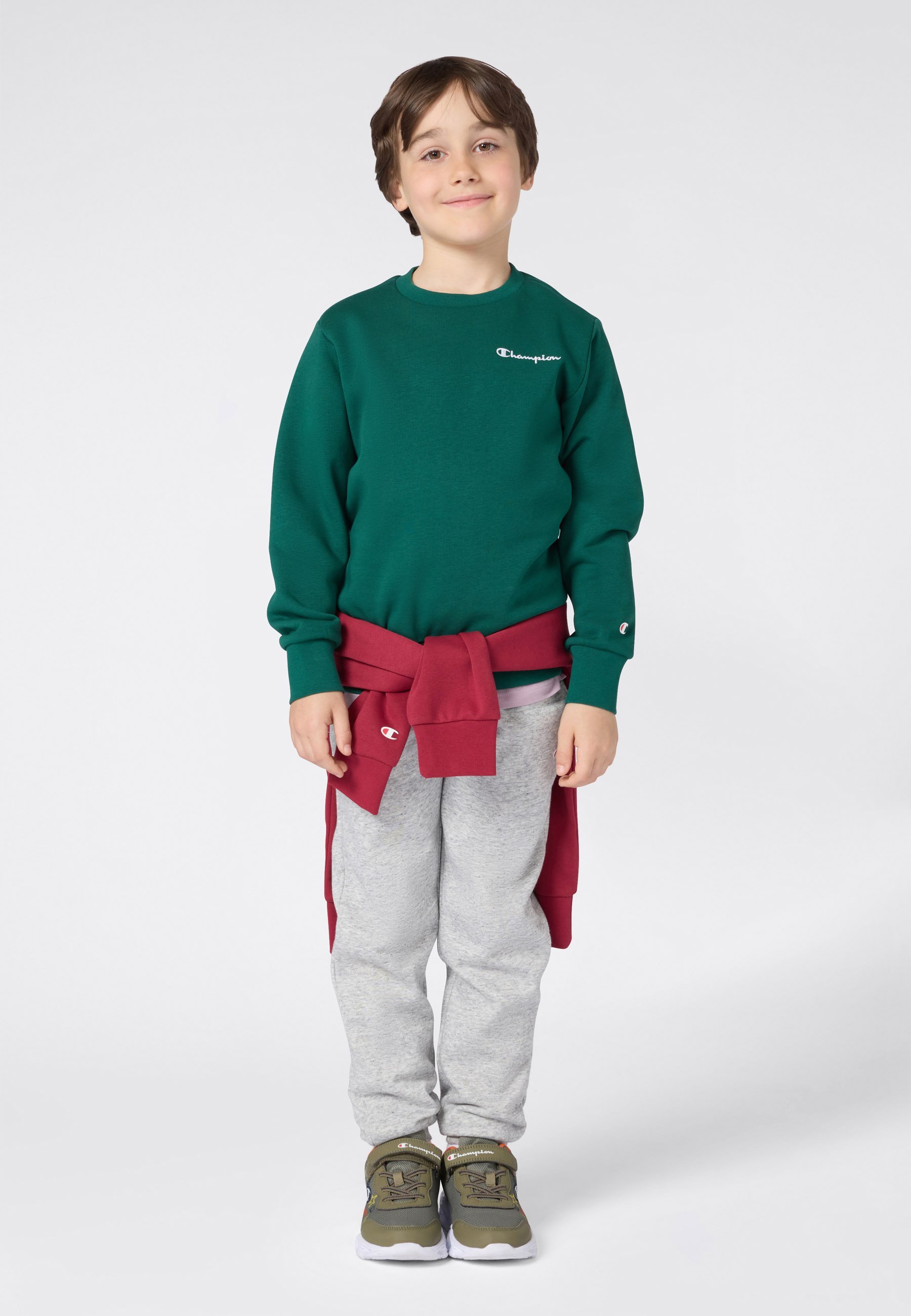 Champion ICONS CREW NECK - Sweatshirt - donkergroen