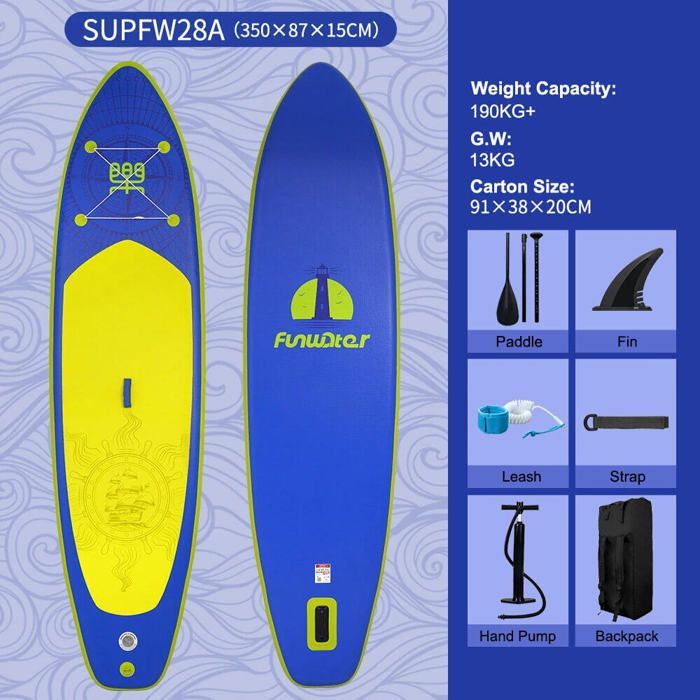 Tavola da paddle gonfiabile FunWater SUPFW28A da 350 cm (11'6