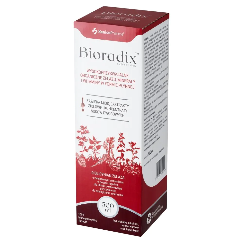 Bioradix Organiczne Żelazo Witaminy i Minerały w płynie 500ml