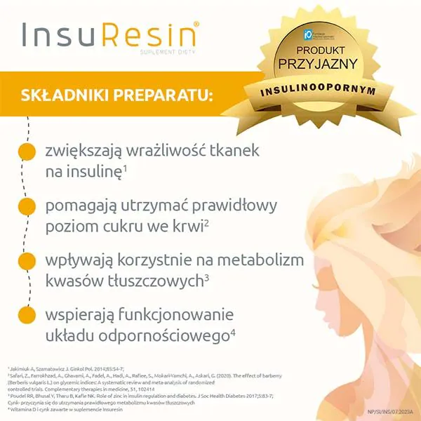 Insuresin, Preparat pomagający utrzymać właściwy poziom glukozy we krwi, Zestaw 30 Saszetek + 60 Kapsułek