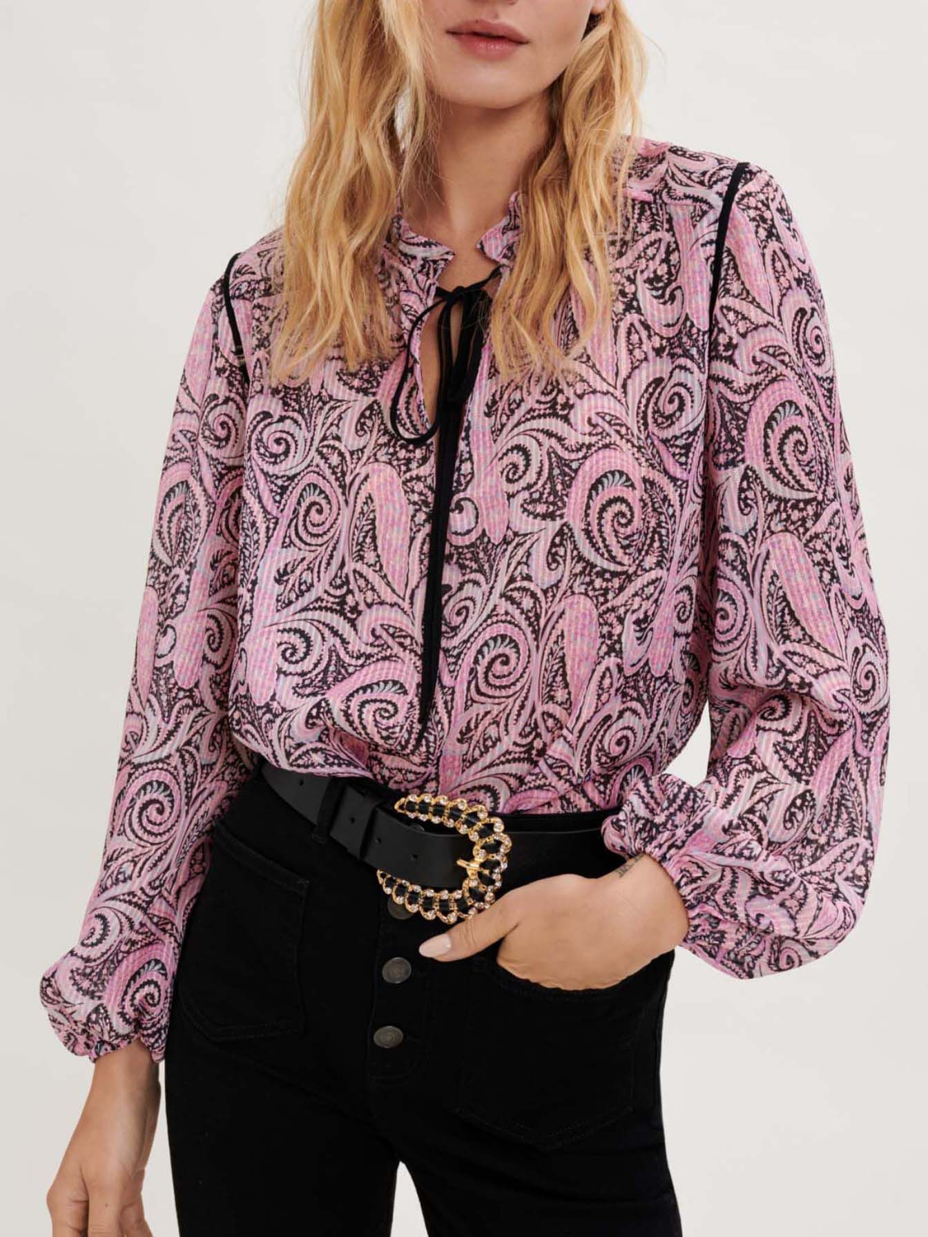 Luchtige blouse met paisleyprint - Paisley rose