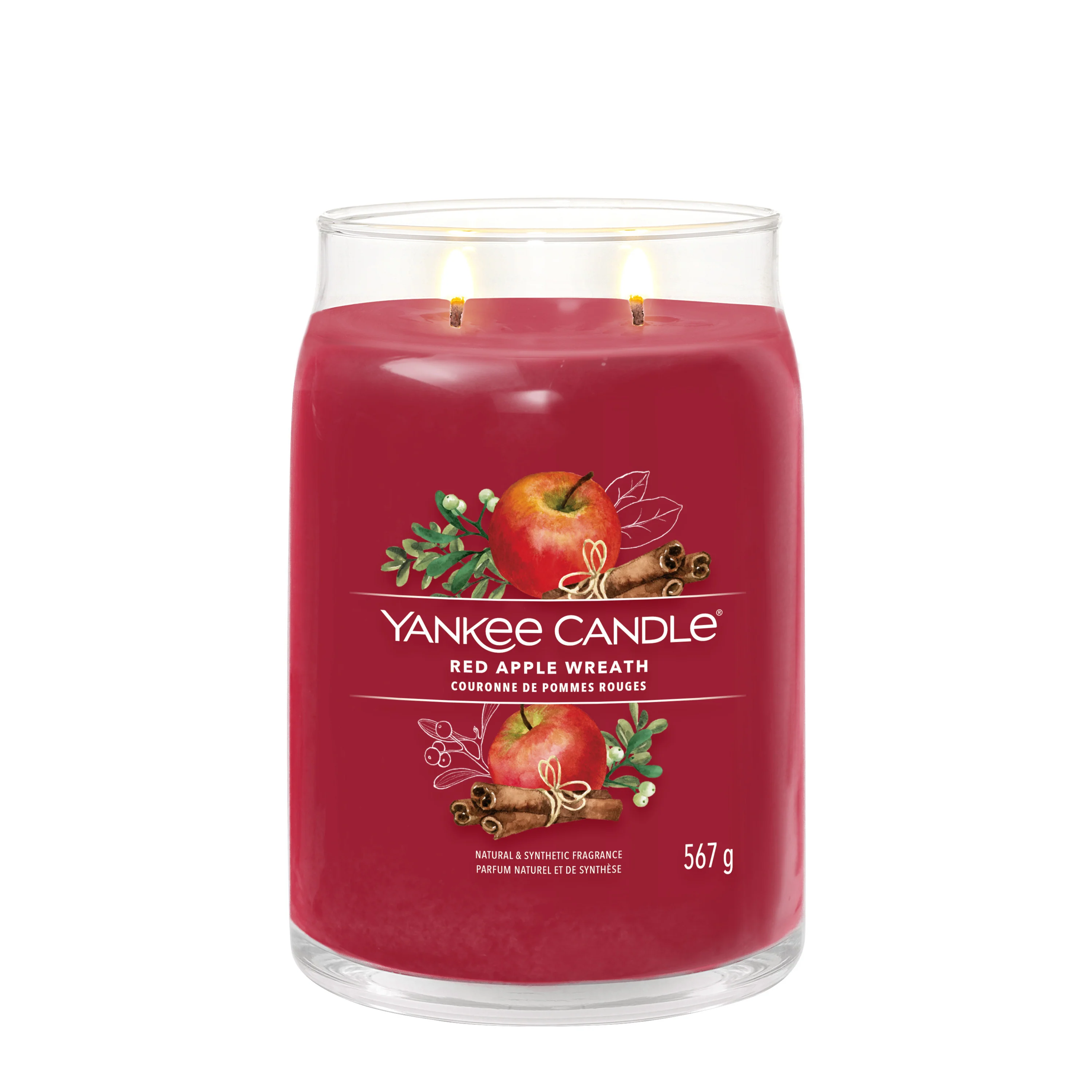 Signature Jar Candles Red Apple Wreath - Candela Profumata