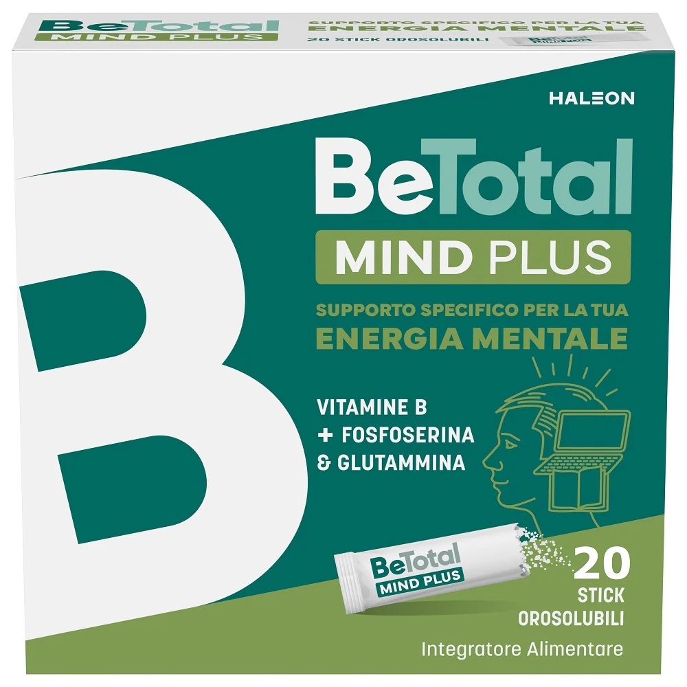 BE-TOTAL Be-Total Mind Plus 20 sachets Complément alimentaire Vitamine B Phosphosérine Glutamine Fatigue mentale