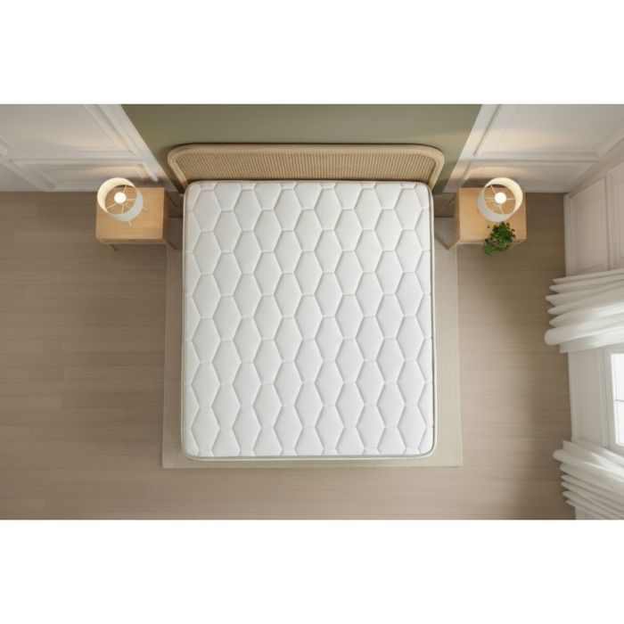 LE DÉLICAT 90x200cm Pocket Springs + Memory Foam 5 Comfort Zones - 26cm Thick + Slatted Base Kit White