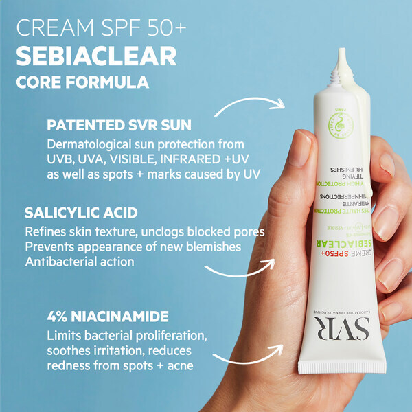 SVR SEBIACLEAR SPF50+ Mattierende Anti-Pickel-Sonnencreme 40ml