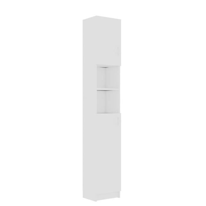 626&{HOME} Armário de Coluna Branco para Banheiro 32x25,5x190 cm, em Aglomerado, para Banheiro e Cozinha - 32 x 25,5 x 190 cm