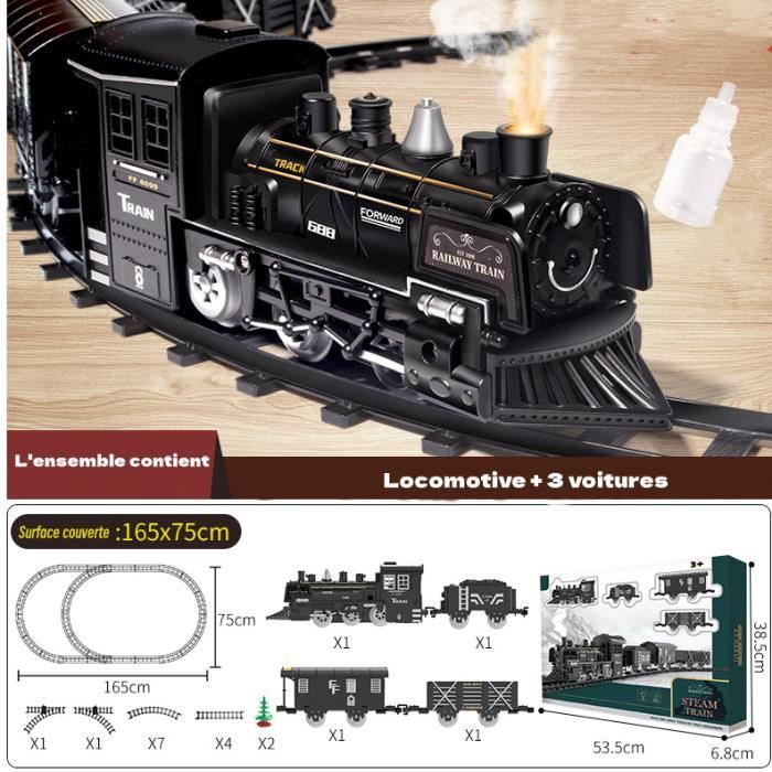 Trenino elettrico giocattolo - ZGEER - Locomotiva a vapore - Suoni realistici - Luci a LED - Musica