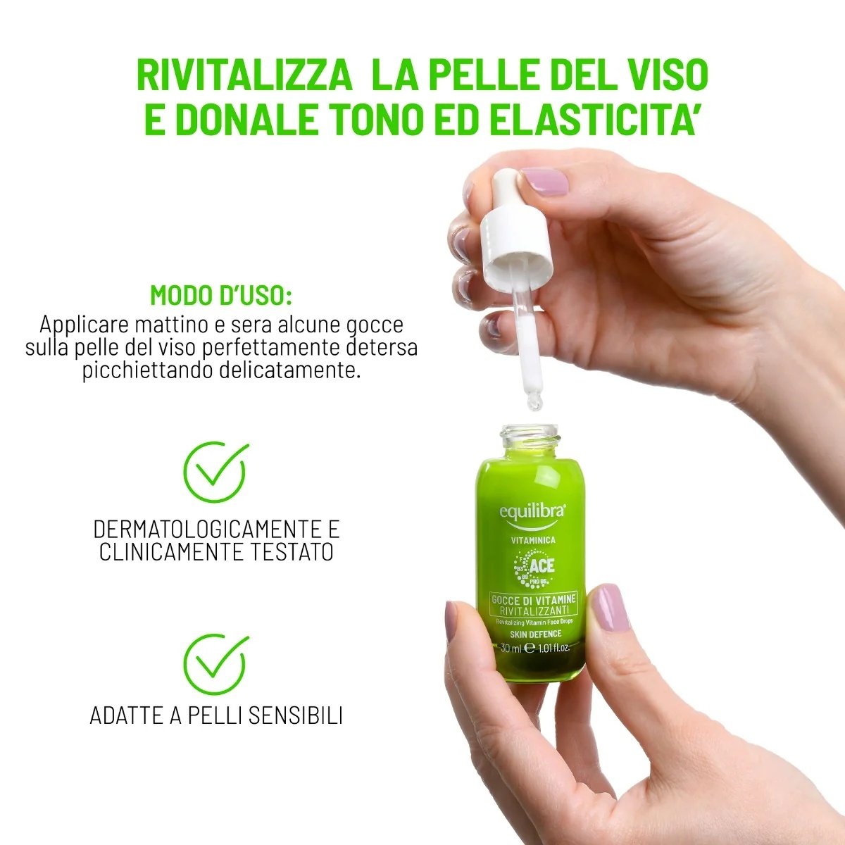 EQUILIBRA Equilibra Vitaminic Face Revitalising Vitamin Drops 30ml Αναζωογονητικός ορός προσώπου