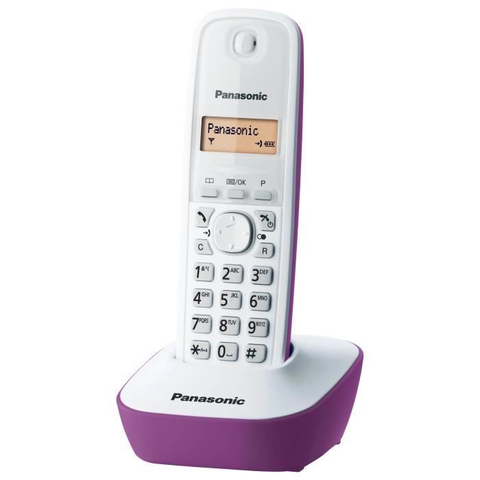 Panasonic KX-TG1611FRF | Telefone sem fio, base e monofone, identificador de chamadas, visor LCD, agenda telefônica, memória de rediscagem, despertador, secretária eletrônica