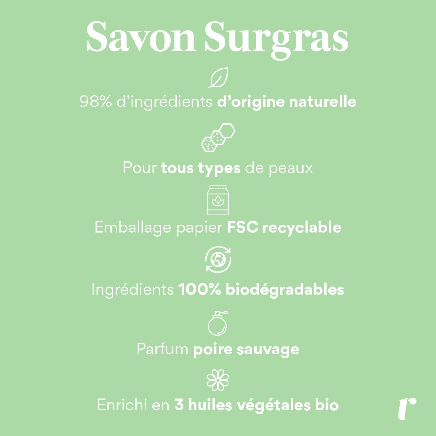 Respire Savon surgras Poire Sauvage 100gr