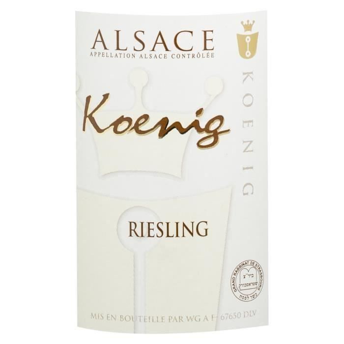 Koenig 2020 Riesling - Vino blanco kosher de Alsacia x6