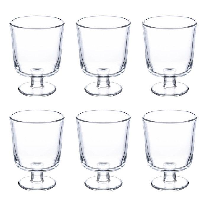 Set di 6 bicchieri da vino impilabili, 30 cl, trasparenti
