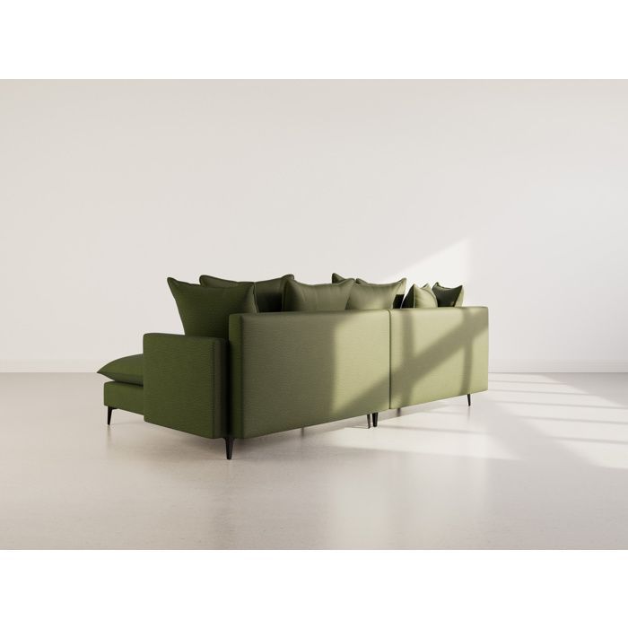 Madison - Canapé d'angle réversible 4 places en tissu texturé - Vert
