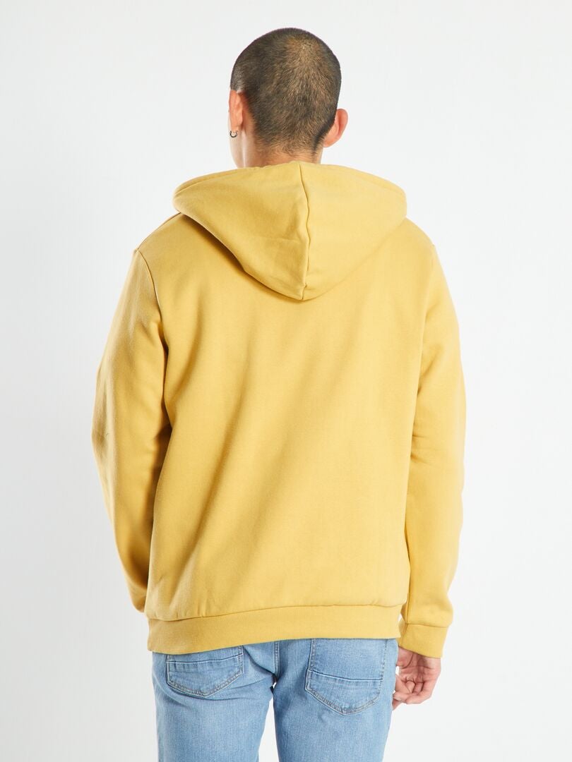 Bluza z kapturem i kieszenią kangurkową - ŻÓŁTA