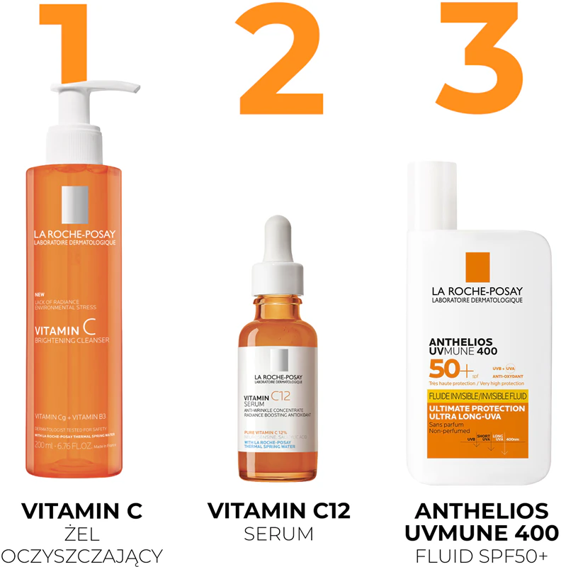 Gel de Limpeza Espumante com Vitamina C Pura La Roche-Posay com Efeito Iluminador