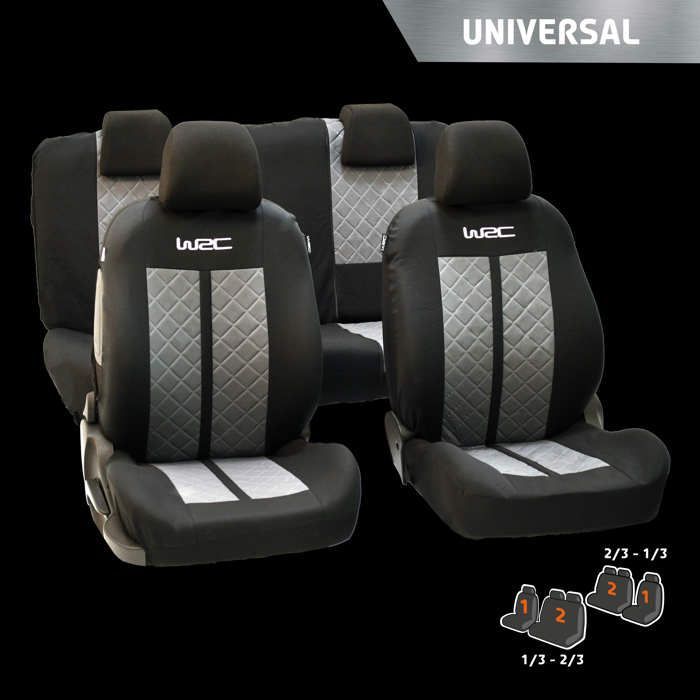WRC set of front and rear seat covers 2/3-1/3 Racing - car seat cover