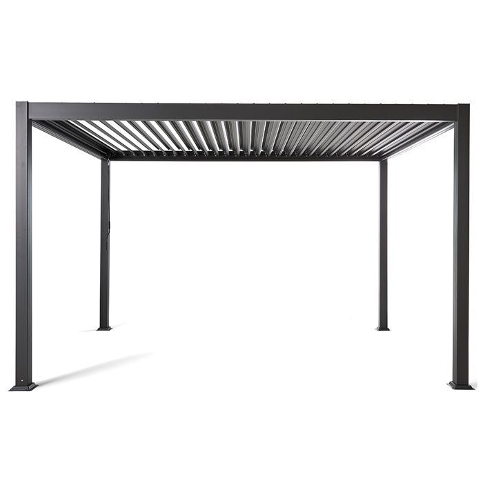 Cherry - pergola bioclimatique + store 4m - aluminium - 4x3m - Gris Anthracite