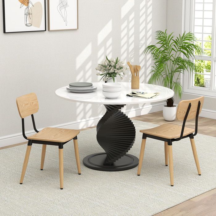 Juego de 2 sillones MADISON con efecto madera natural.
