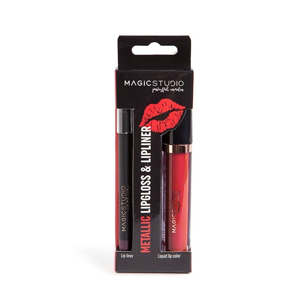 Μεταλλικό Lipgloss & Lipliner| 1 ΤΕΜ