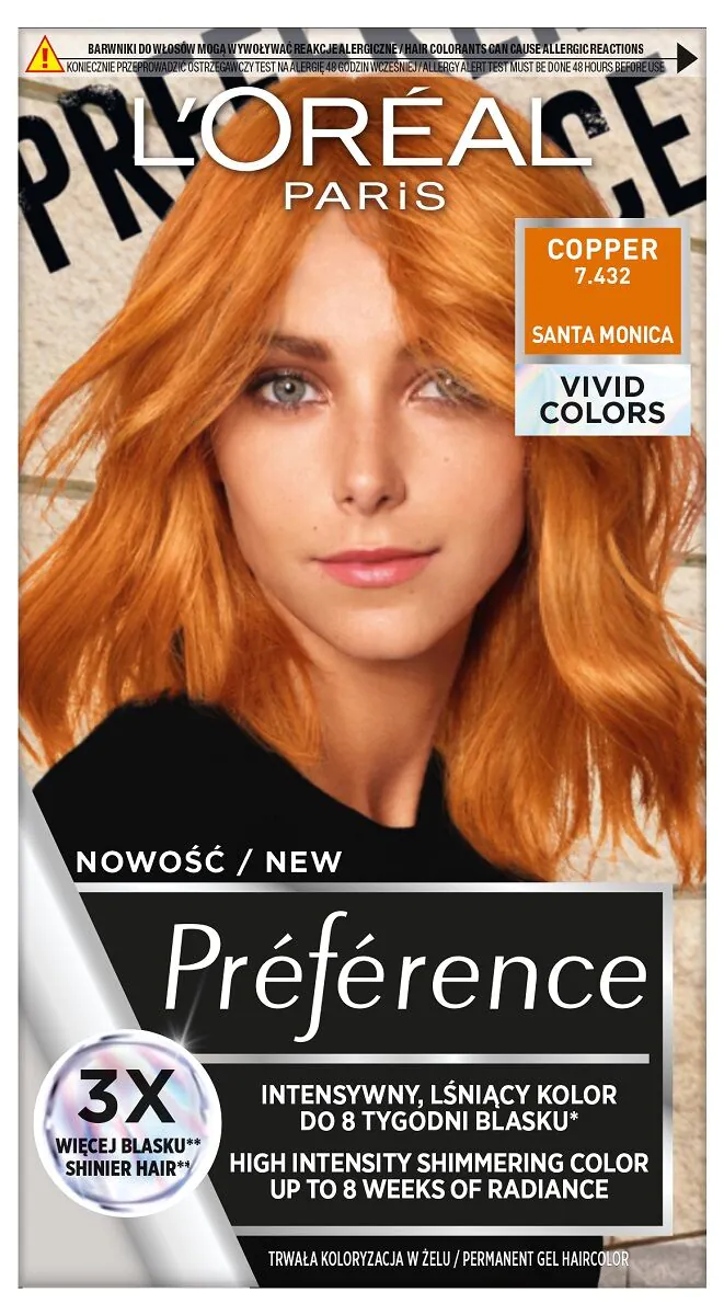 L’Oréal Preference Farba do włosów 7.432 Copper