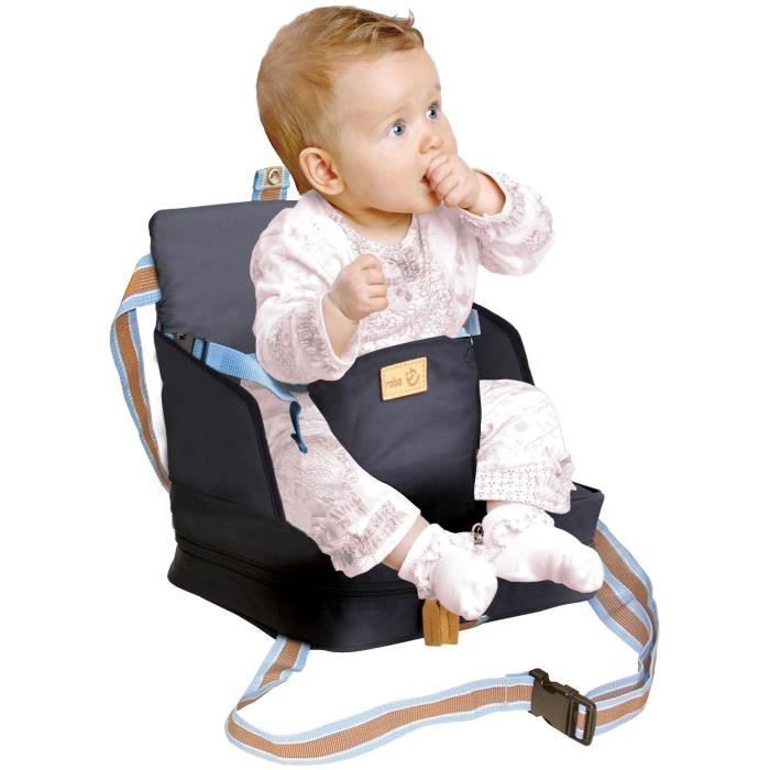 Silla elevadora para bebé - ROBA - Plegable - Cojín hinchable - Cinturón ajustable - 6 meses / 3 años (15 kg) - Azul marino