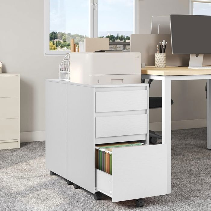 WOLTU Mobile Pedestal - Office Storage Unit with 3 Drawers - 40x40x70cm - White W0ATT0863