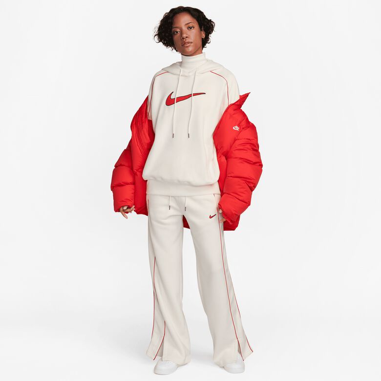 Oversized fleece trui met sport- en Swoosh-logo