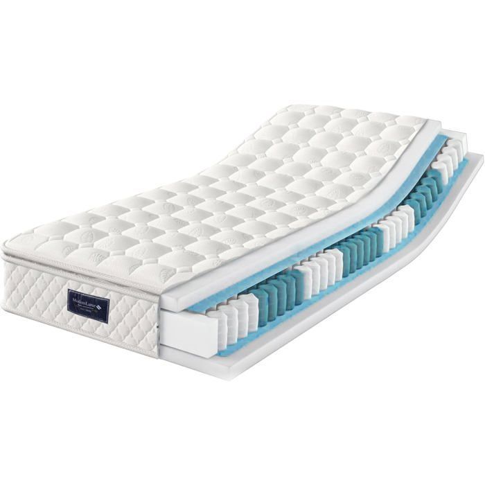 Materasso 90x200 cm, sfoderabile con 7 zone di comfort, reversibile estate/inverno, traspirante, spessore 25 cm.