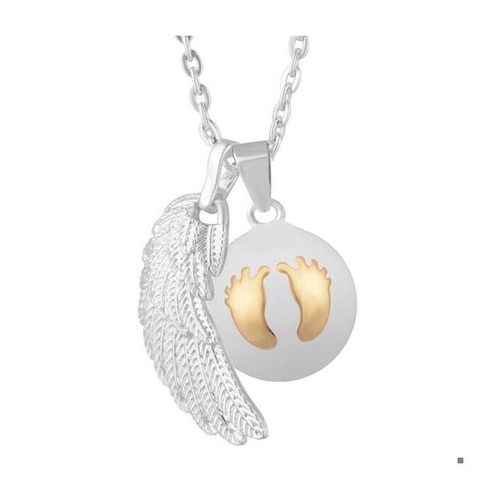 Bola de grossesse pendentif double aile d'ange et boule collier bijou
