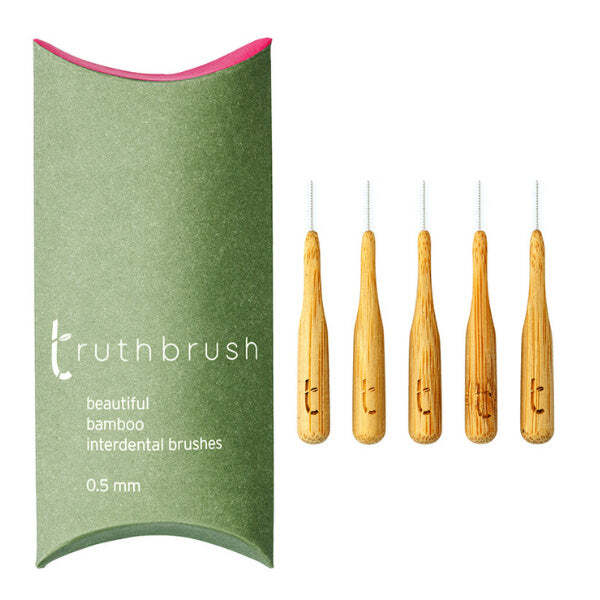 Spazzolini interdentali Truthbrush in bambù, misura rossa, 0,5 mm x 5