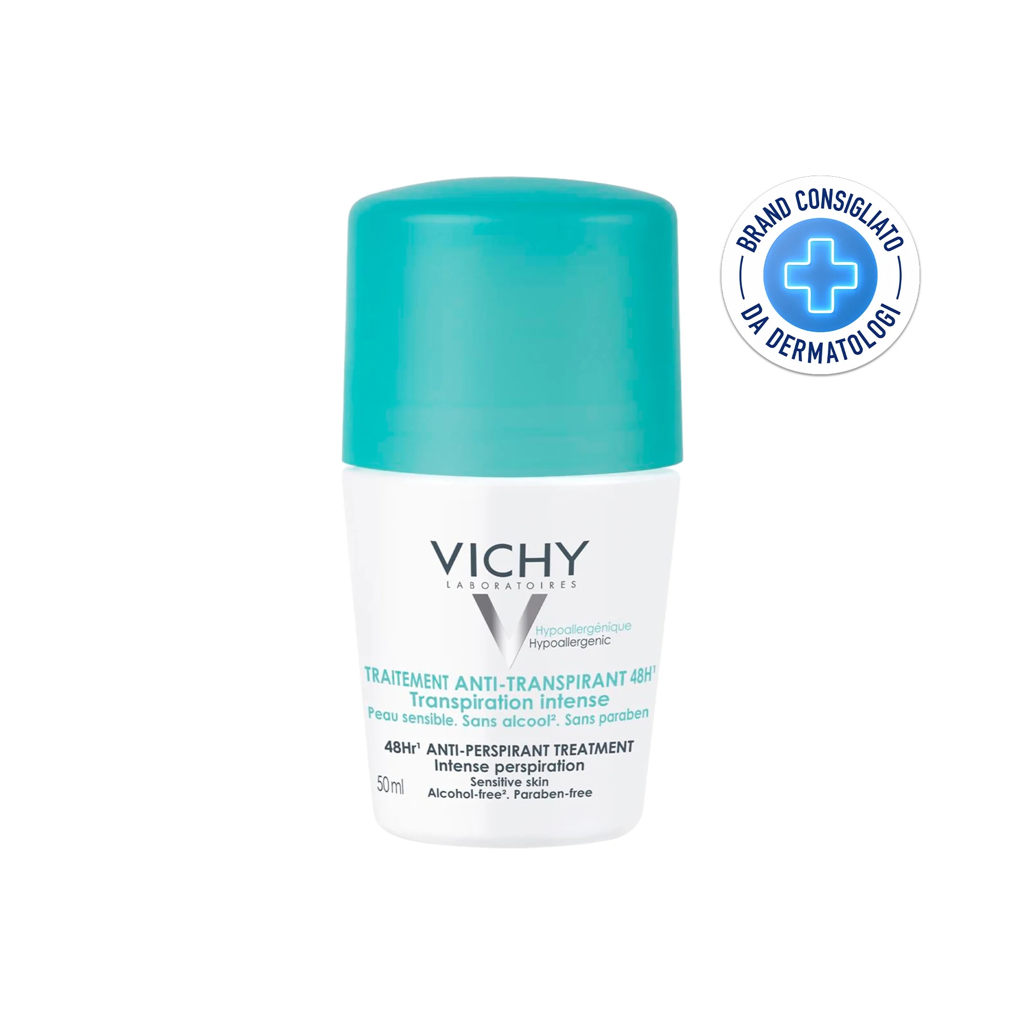 VICHI Déodorant roll-on anti-transpirant Vichy 48h 50 ml pour transpiration intense