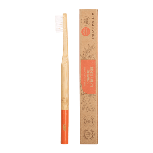 Brosse à dents souple en bambou Orange