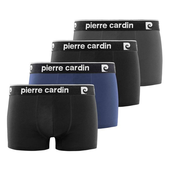 Calzoncillos bóxer Pierrecardin para hombre - Negros (Paquete de 4)