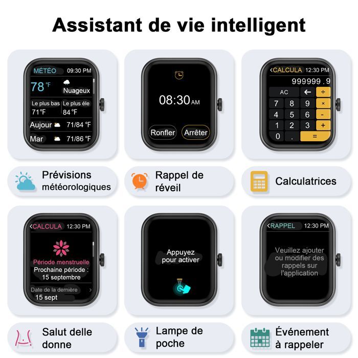 Smartwatch Blackview per uomo e donna con chiamate Bluetooth, smartwatch sportivo da 1,83'', lettore musicale, monitoraggio SpO2, monitoraggio del sonno, monitoraggio meteo, compatibile con Android/iOS