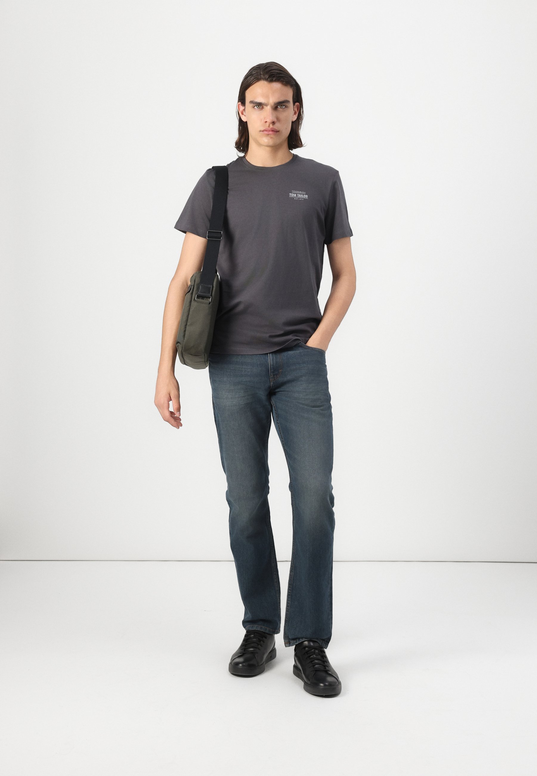 Camiseta estampada TOM TAILOR - cinza asfalto