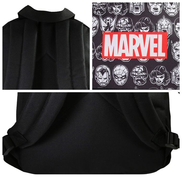 Bagtrotter - Avengers - Marvel - Zaino scolastico - Nero - 1 scomparto con cerniera - 1 tasca con cerniera - 29x13x40cm - Spallacci...