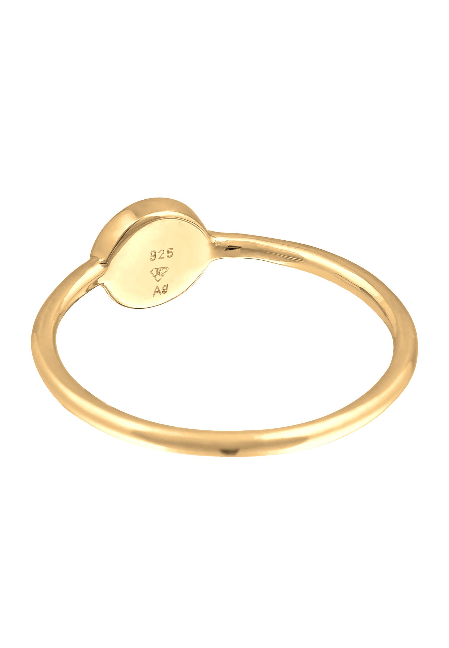 Elli Femmes Solitaire Pile basique avec émail noir en argent sterling 925