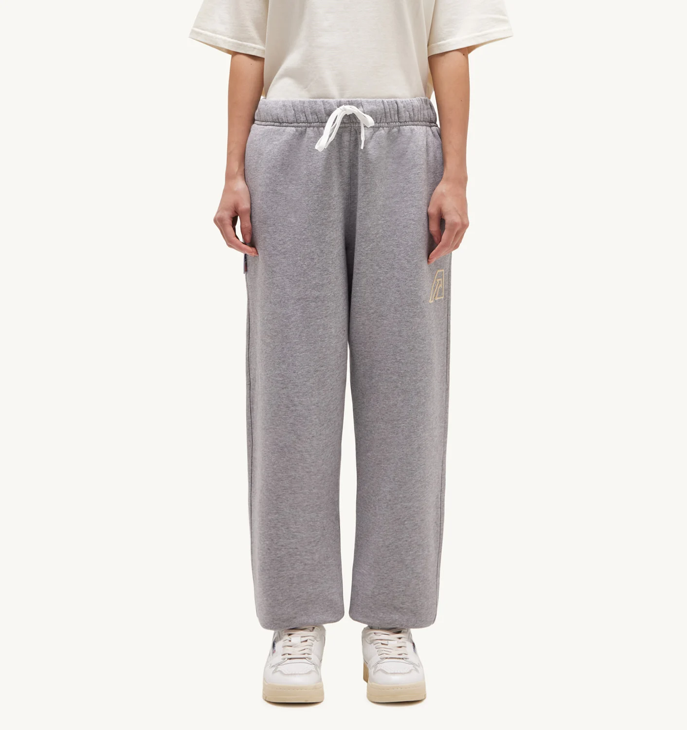 PANTALONI JOGGERI DIN JERSEY DE BUMBAC GRI
