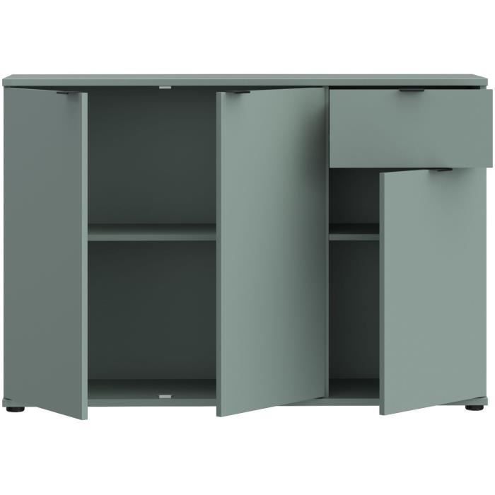 Aparador - GANYMEDE - 3 puertas - 1 cajón - Salvia - 119,8 x 34,1 x 82,3 cm