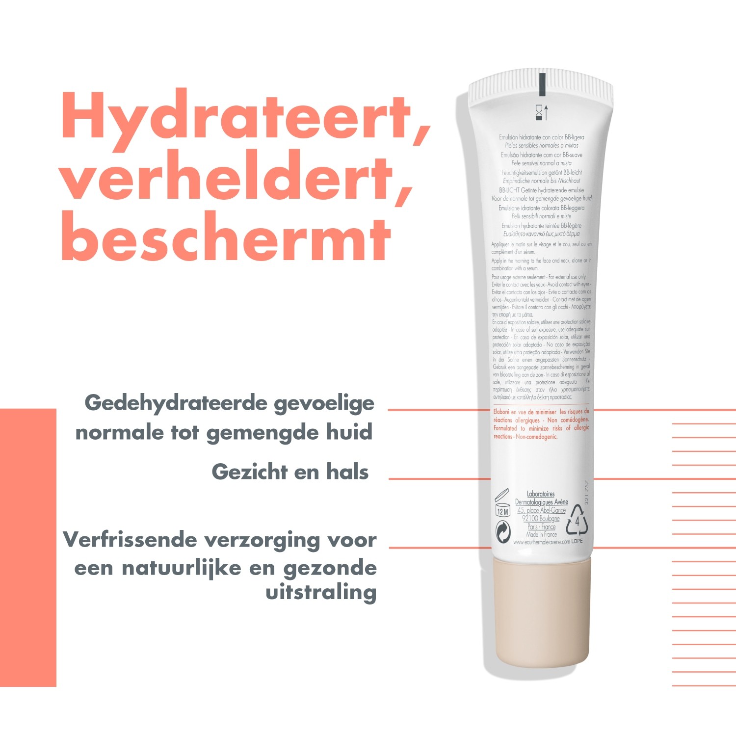 „Avène“ tonuotas dieninis kremas „Hydrance BB SPF 30“ – 40 ml