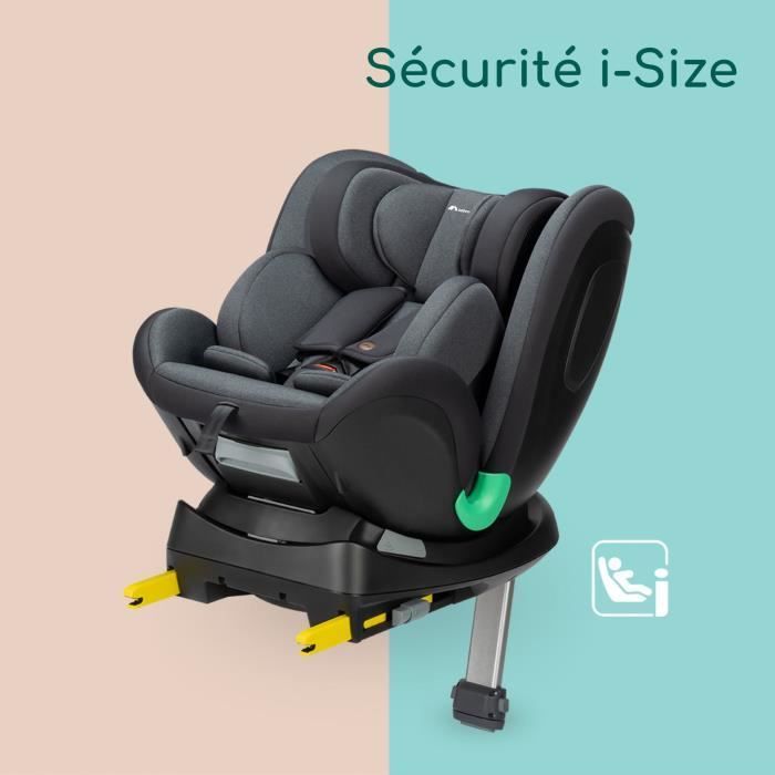 BEBECONFORT Siège auto évolutif pivotant 360° EvolveFix PLUS i-Size 0/1/2/3 - Isofix  0 à 12 ans (36 kg) - 40-150 cm TINTED BLACK