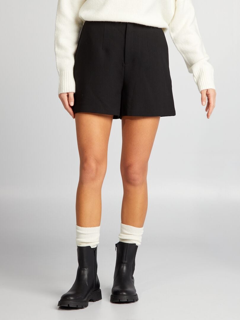 Elegante High-Waist-Shorts – Schwarz